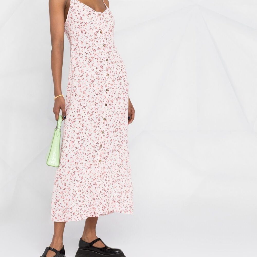 Ganni Floral Print Georgette Strap Dress Size 36 EU